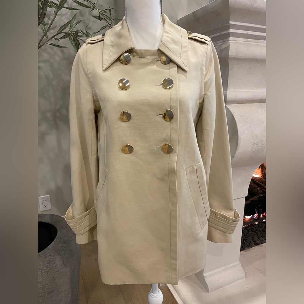 Marc by Marc Jacobs Cream Double Breasted Trench Coat- Size S